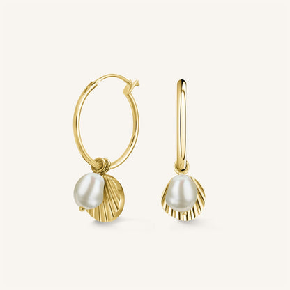 Anneaux coquillage & perle