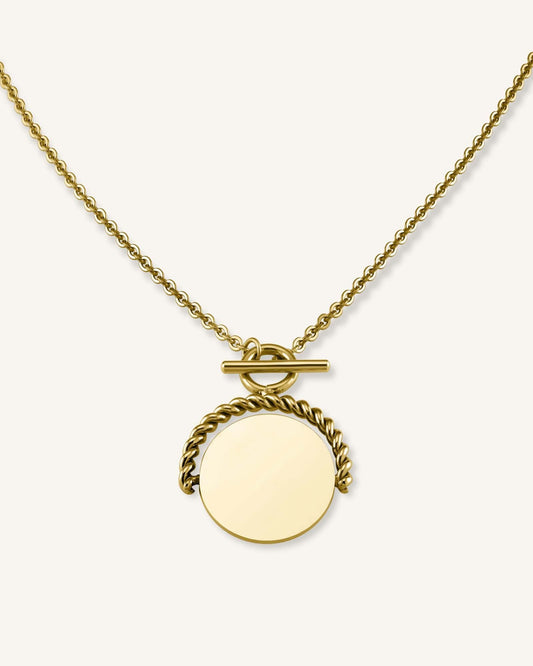 Collier médaillon torsadé