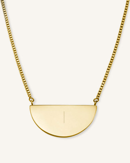 Collier Demi-Lune Avec Initiale