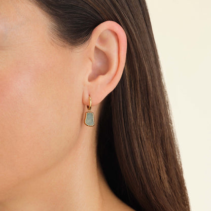Boucles Pierre Précieuse Forme Organique
