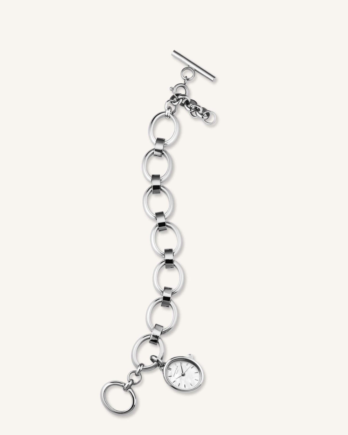 Oval Charm Chain Argent- Avec Gravure