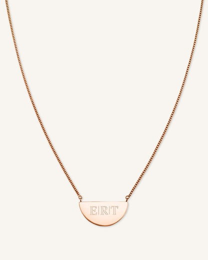Collier Demi-Lune Avec Initiale