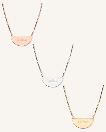 Collier Demi-Lune Avec Initiale