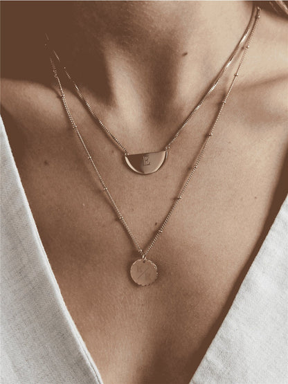 Collier Demi-Lune Avec Initiale