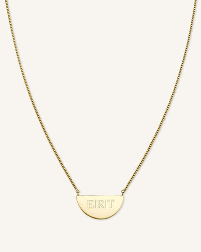 Collier Demi-Lune Avec Initiale