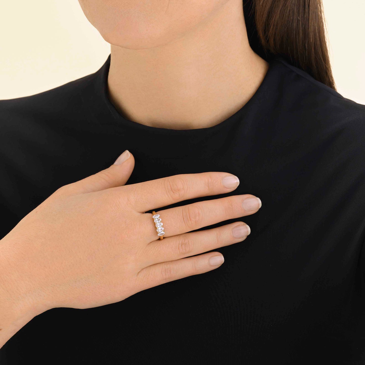 Bague cristaux ovales