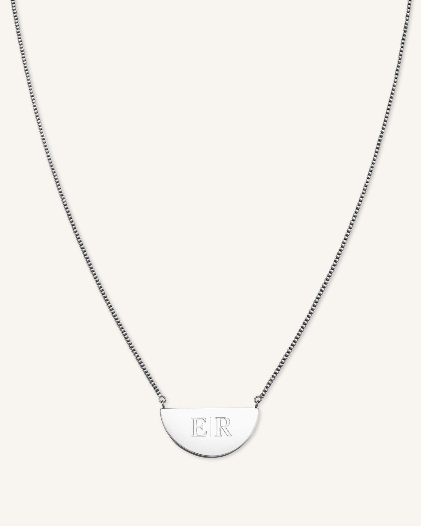 Collier Demi-Lune Avec Initiale