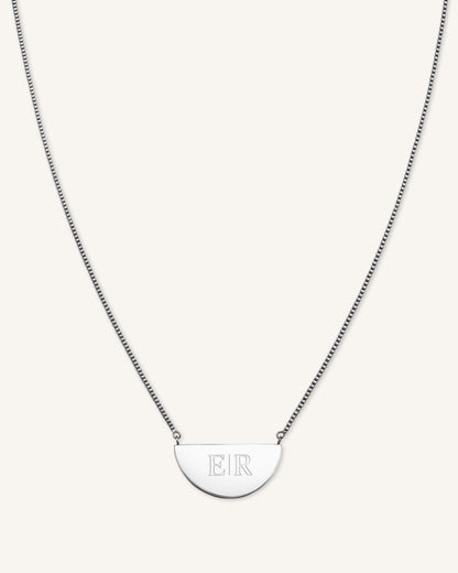 Collier Demi-Lune Avec Initiale