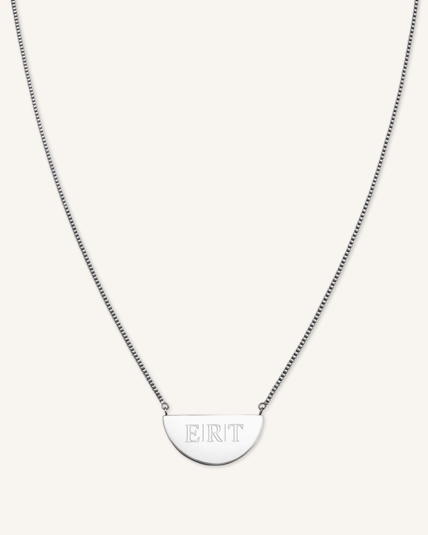 Collier Demi-Lune Avec Initiale