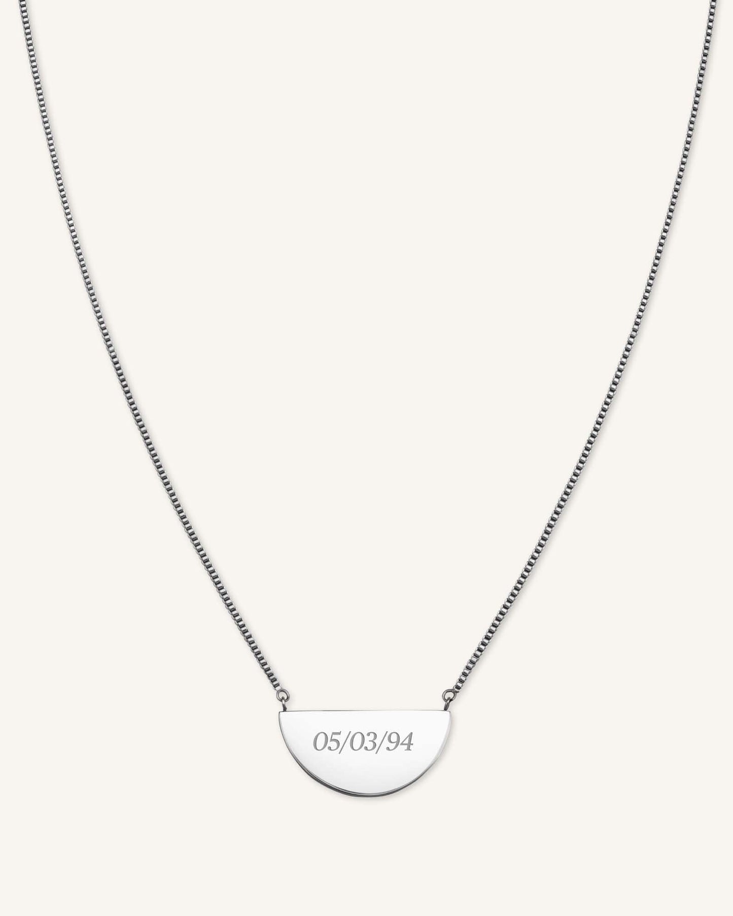 Collier Demi-Lune Avec Initiale