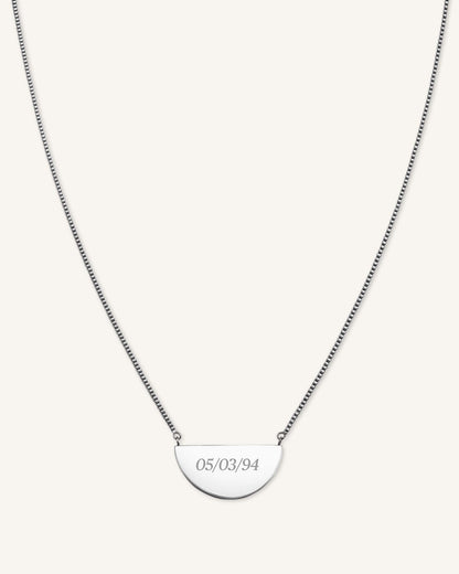 Collier Demi-Lune Avec Initiale