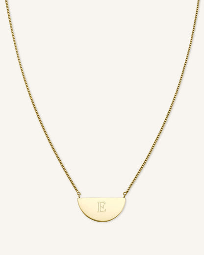 Collier Demi-Lune Avec Initiale