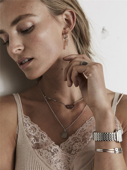 Collier Demi-Lune Avec Initiale