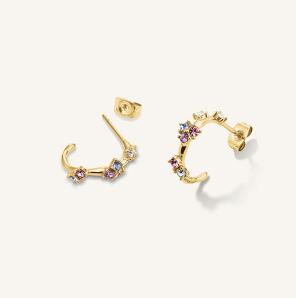 Anneaux cristaux multicolores