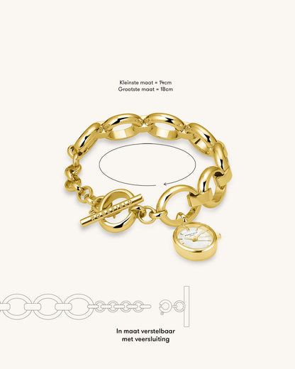 Oval Charm Chain Or -Avec Gravure