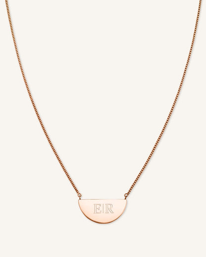 Collier Demi-Lune Avec Initiale
