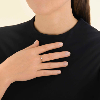 Bague trio cristaux