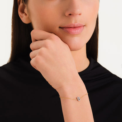 Bracelet lettre B avec cristaux