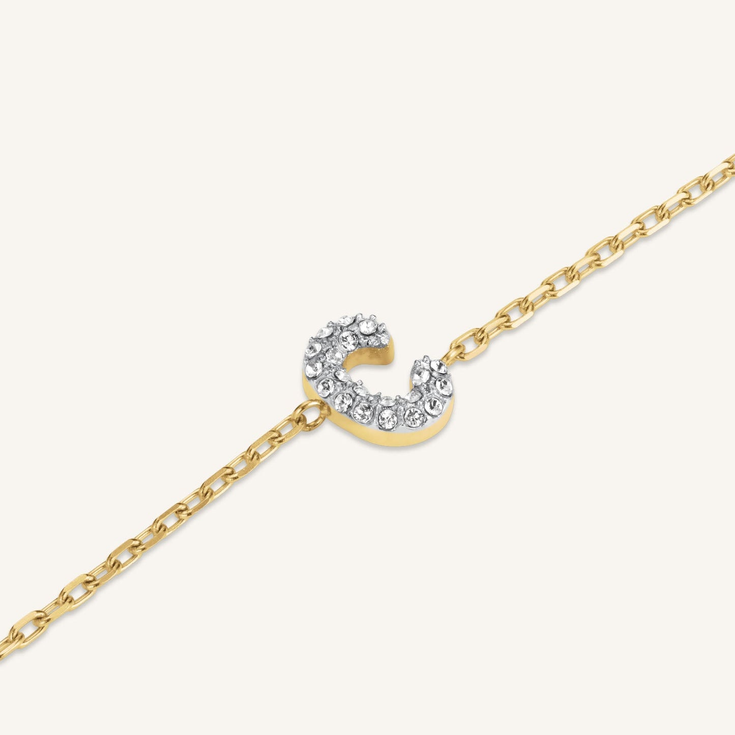 Bracelet lettre C avec cristaux