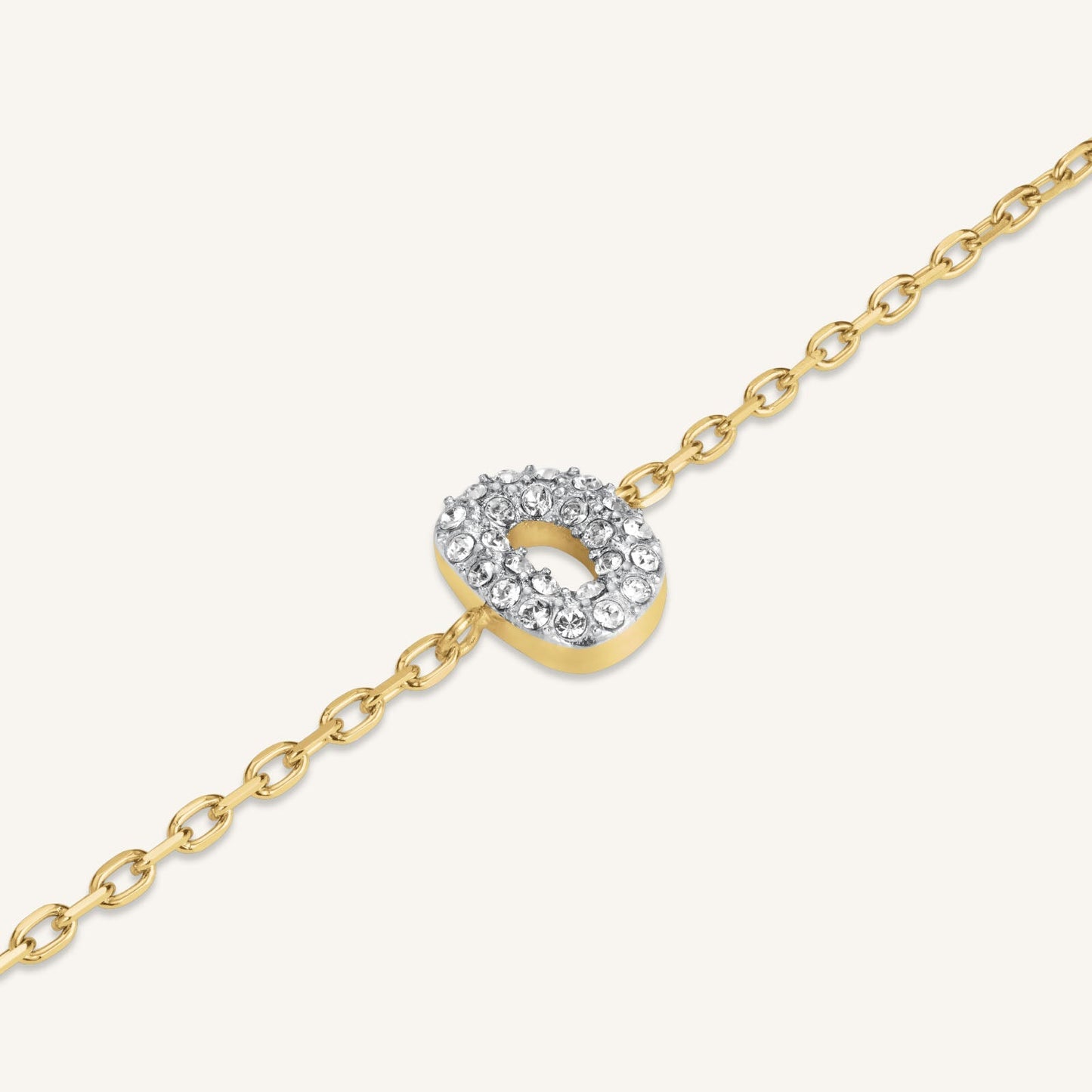 Bracelet lettre D avec cristaux