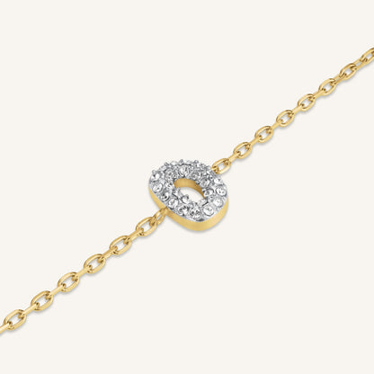 Bracelet lettre D avec cristaux