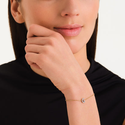 Bracelet lettre G avec cristaux