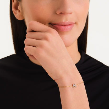 Bracelet lettre H avec cristaux