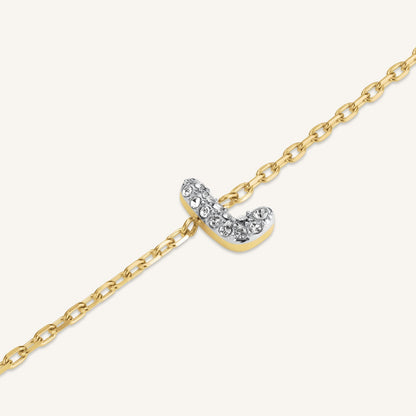 Bracelet lettre L avec cristaux
