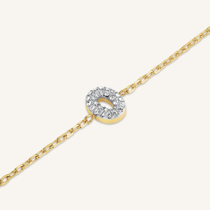 Bracelet lettre O avec cristaux