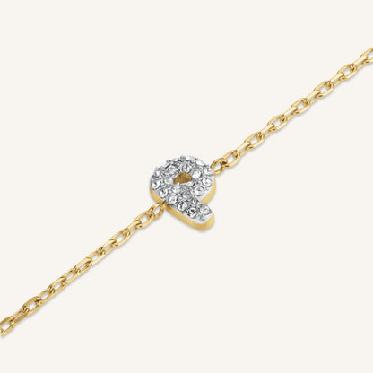 Bracelet lettre P avec cristaux