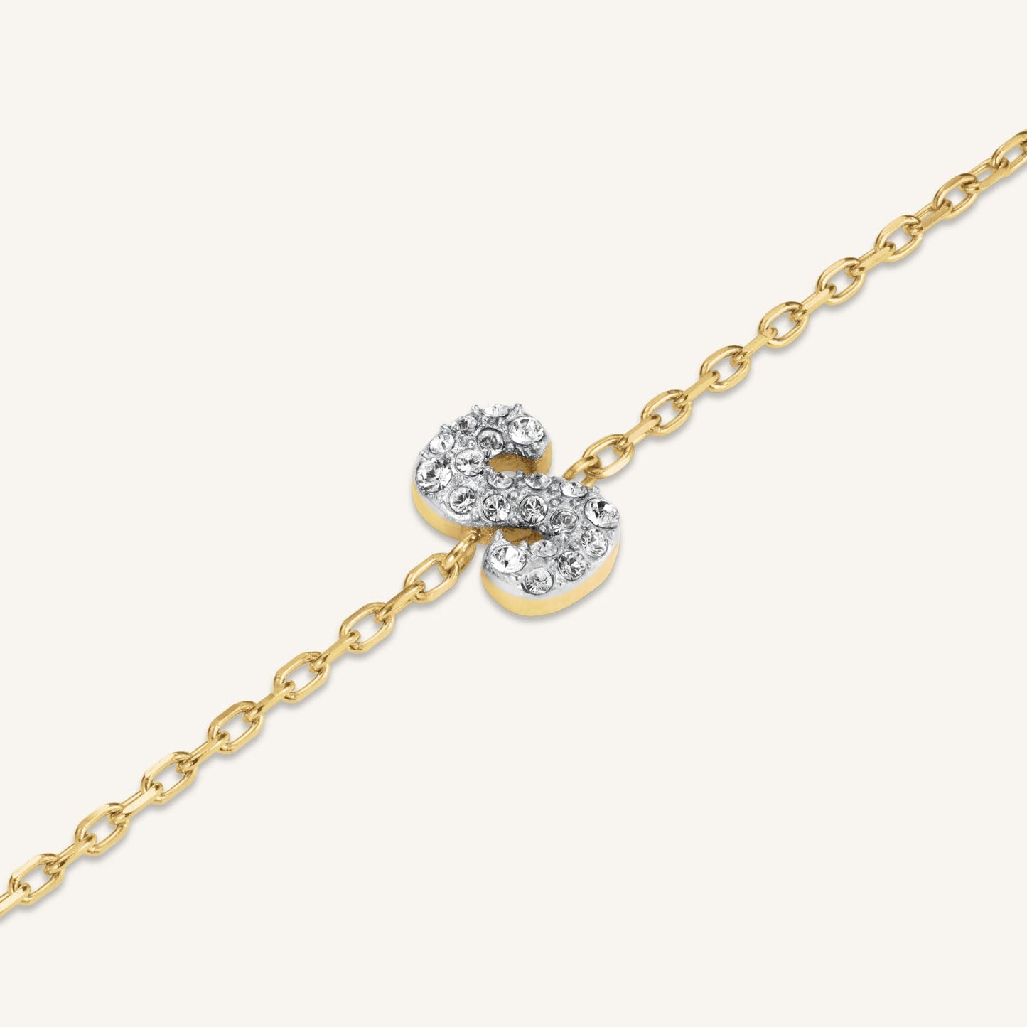 Bracelet lettre S avec cristaux