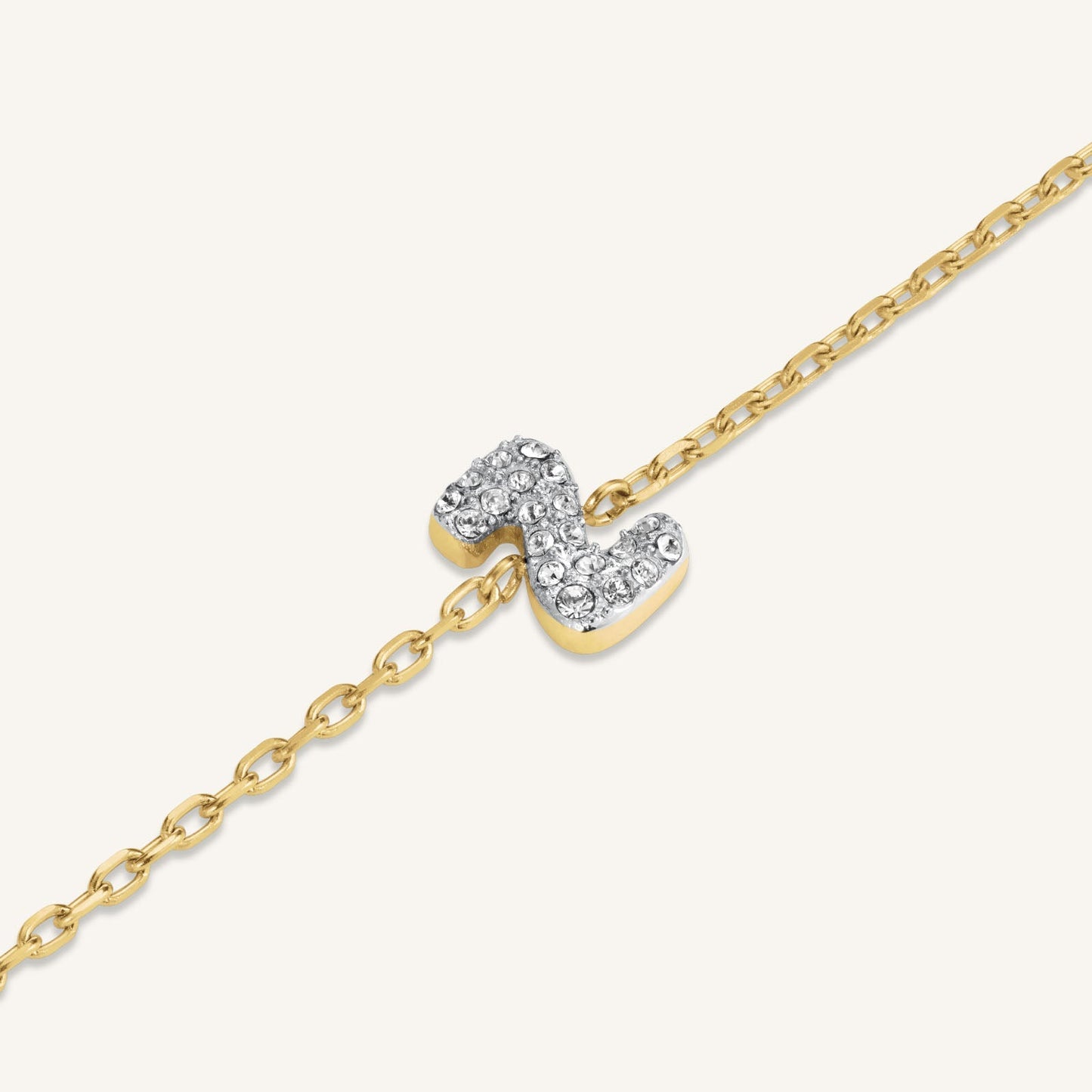 Bracelet lettre Z avec cristaux