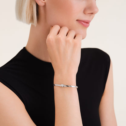 Bracelet Chaîne Serpend Et Cœur Argent