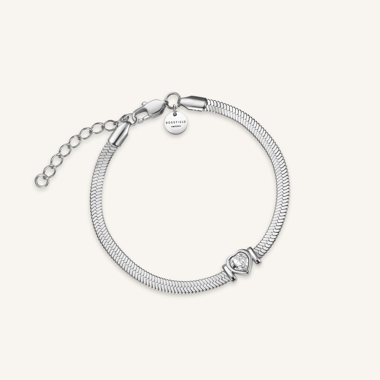 Bracelet Chaîne Serpend Et Cœur Argent