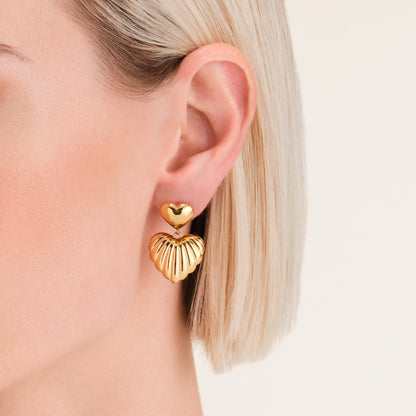 Boucles d'oreilles Double Cœurs