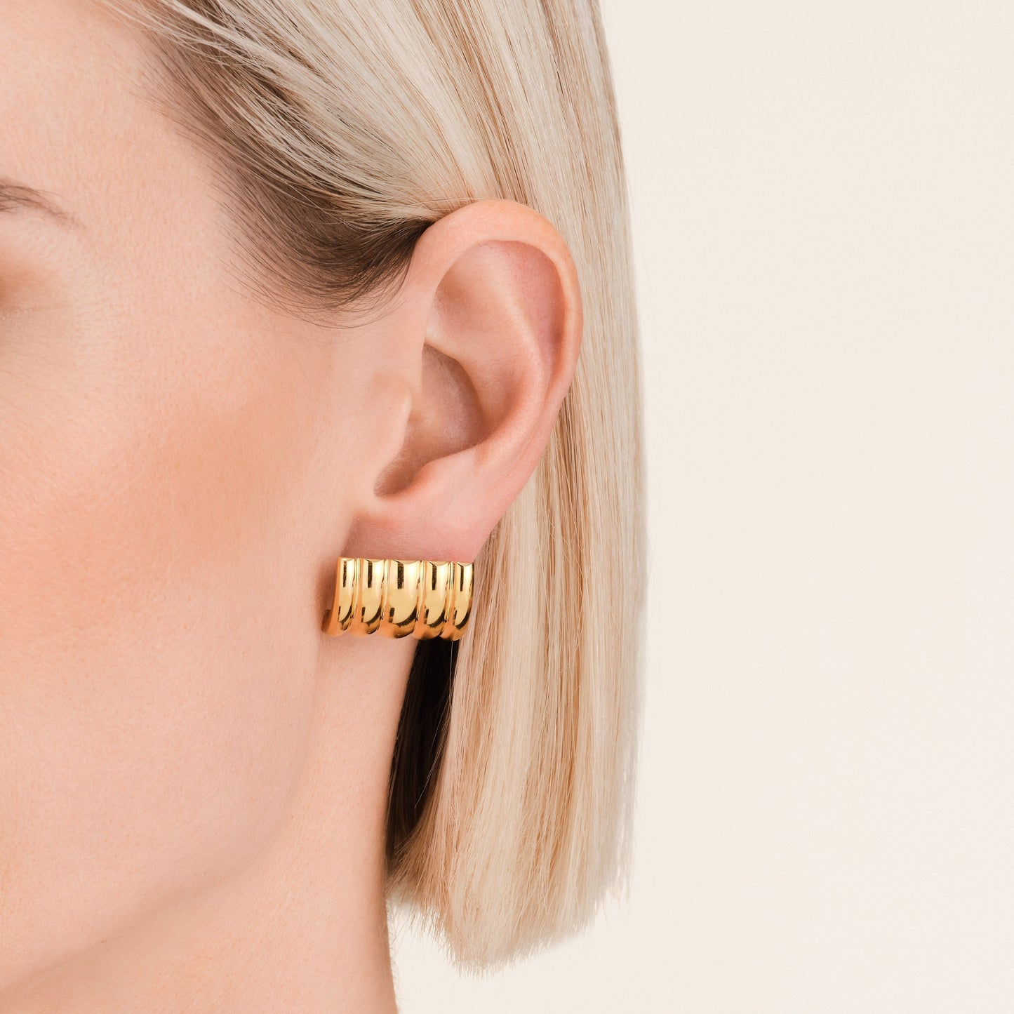 Boucles d'oreilles Tube Strié