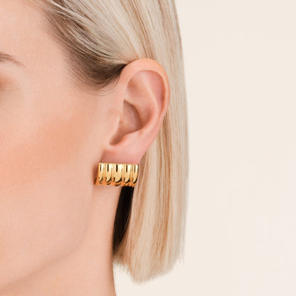 Boucles d'oreilles Tube Strié