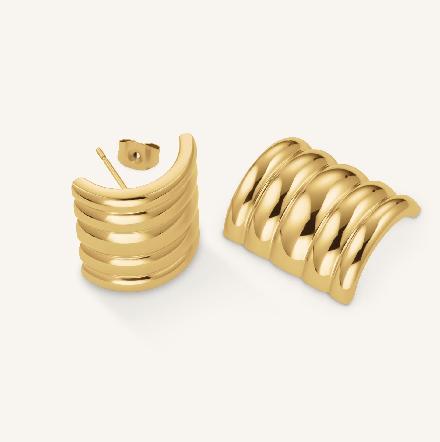 Boucles d'oreilles Tube Strié