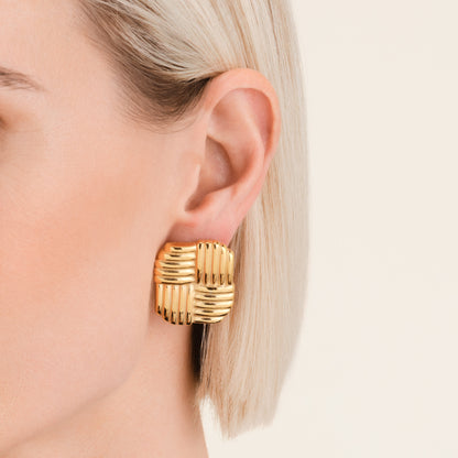 Boucles d'oreilles Carré Tissé
