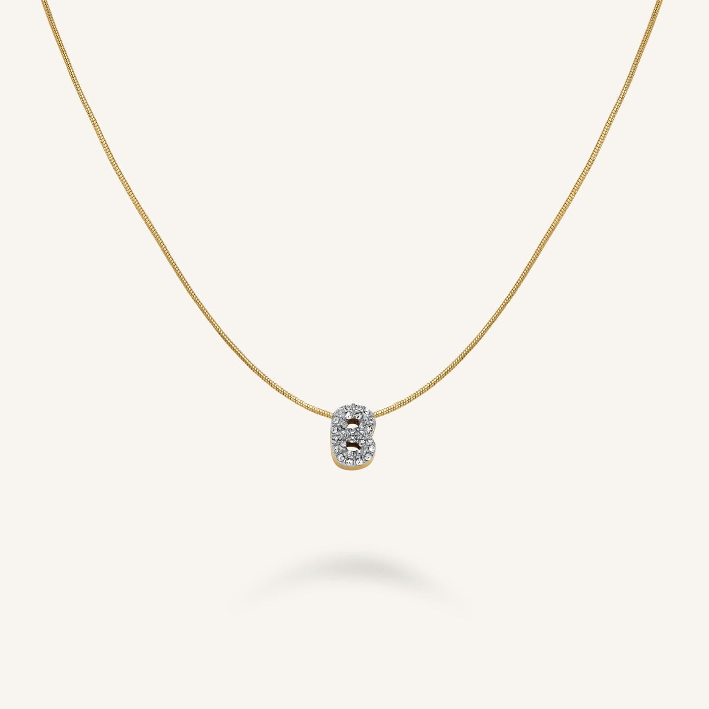 Collier lettre B avec cristaux