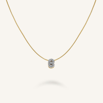 Collier lettre B avec cristaux