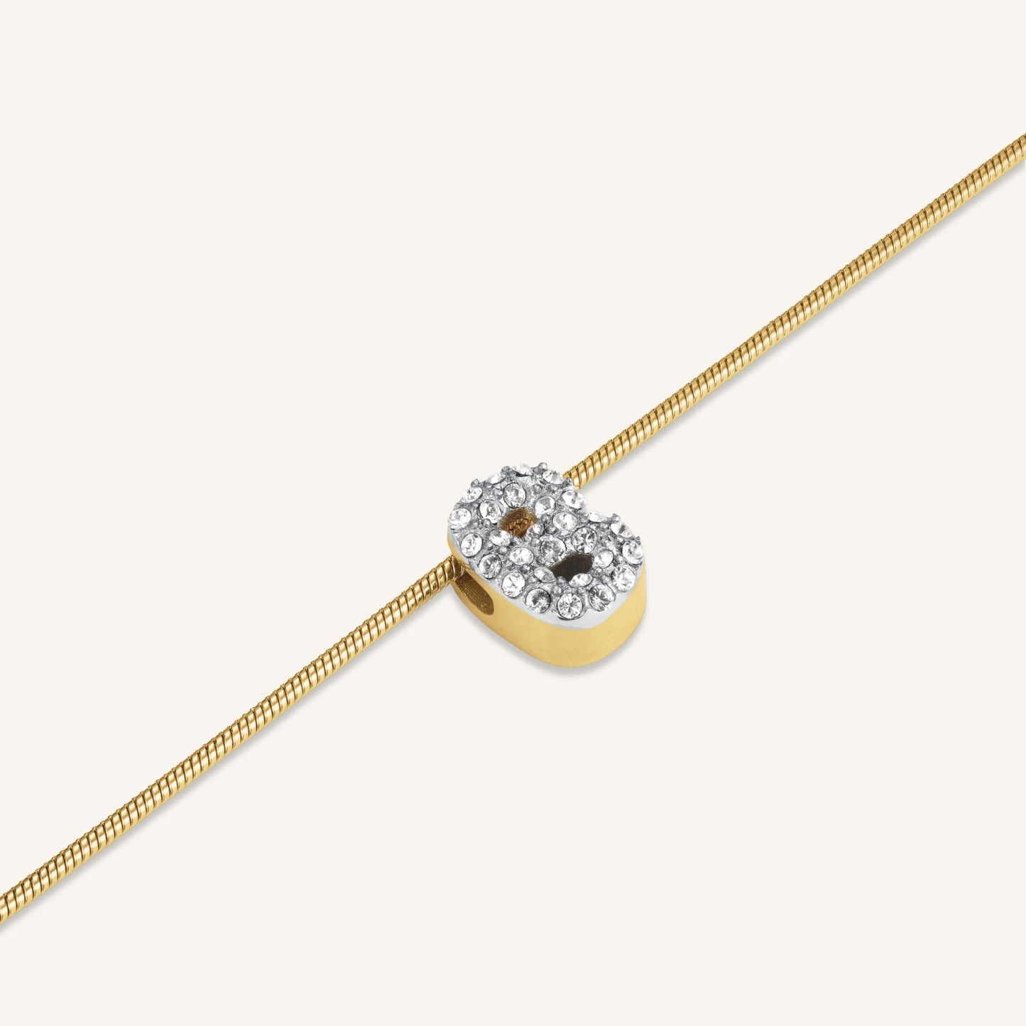 Collier lettre B avec cristaux