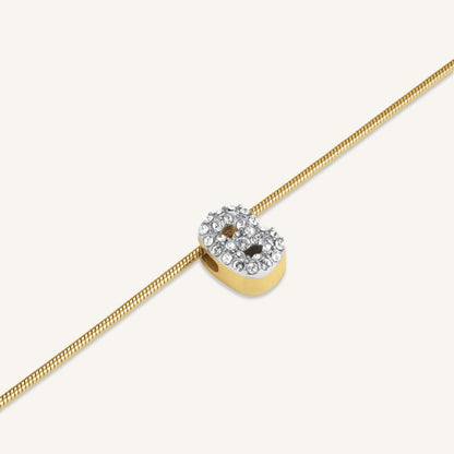Collier lettre B avec cristaux