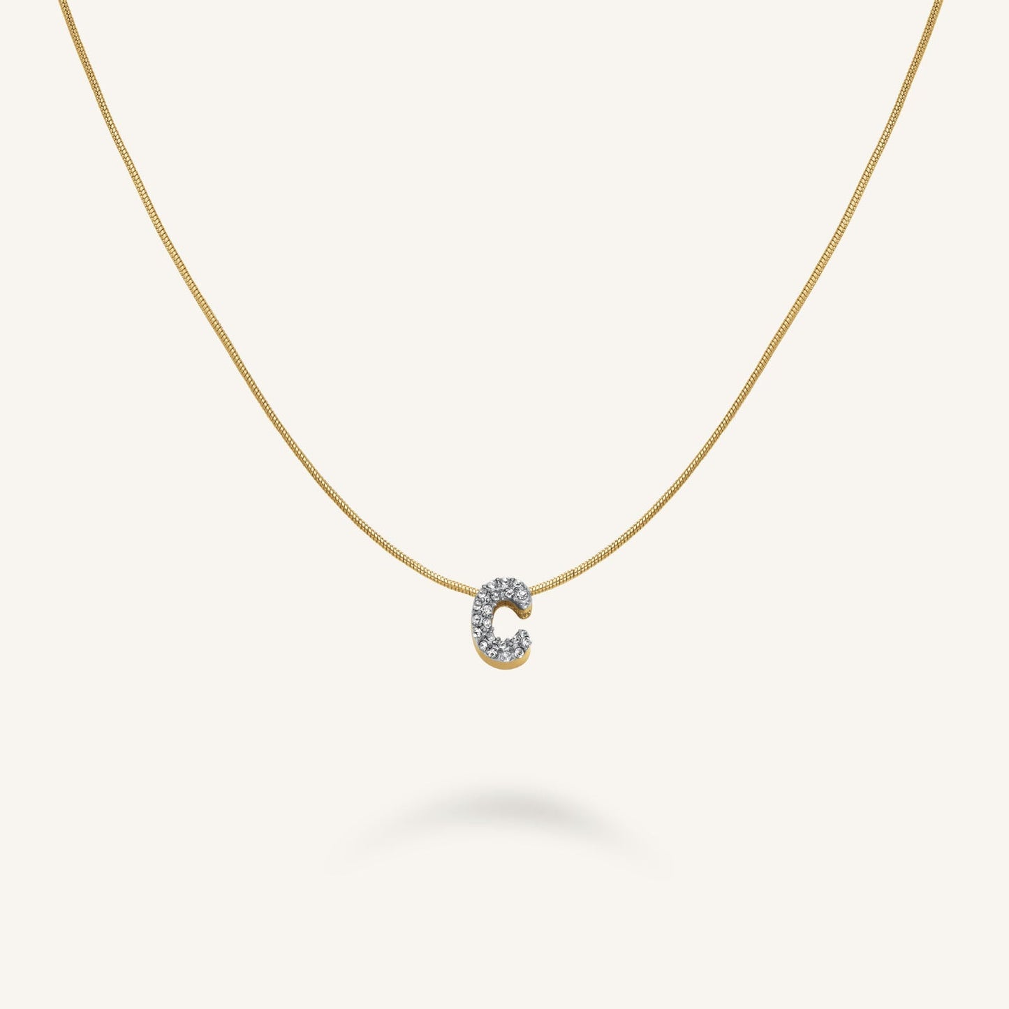Collier lettre C avec cristaux