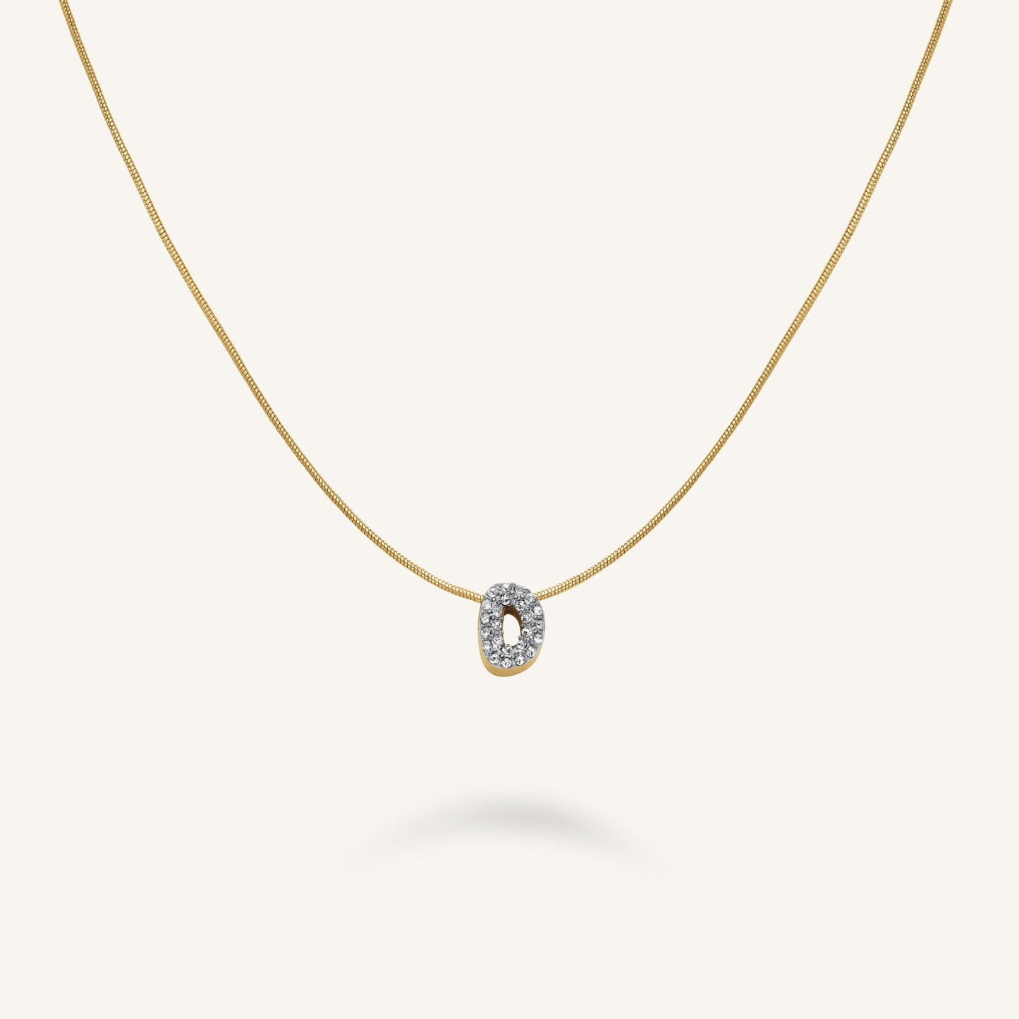 Collier lettre D avec cristaux