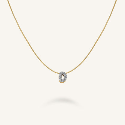 Collier lettre D avec cristaux