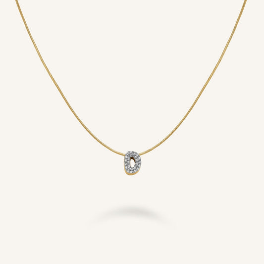 Collier lettre D avec cristaux