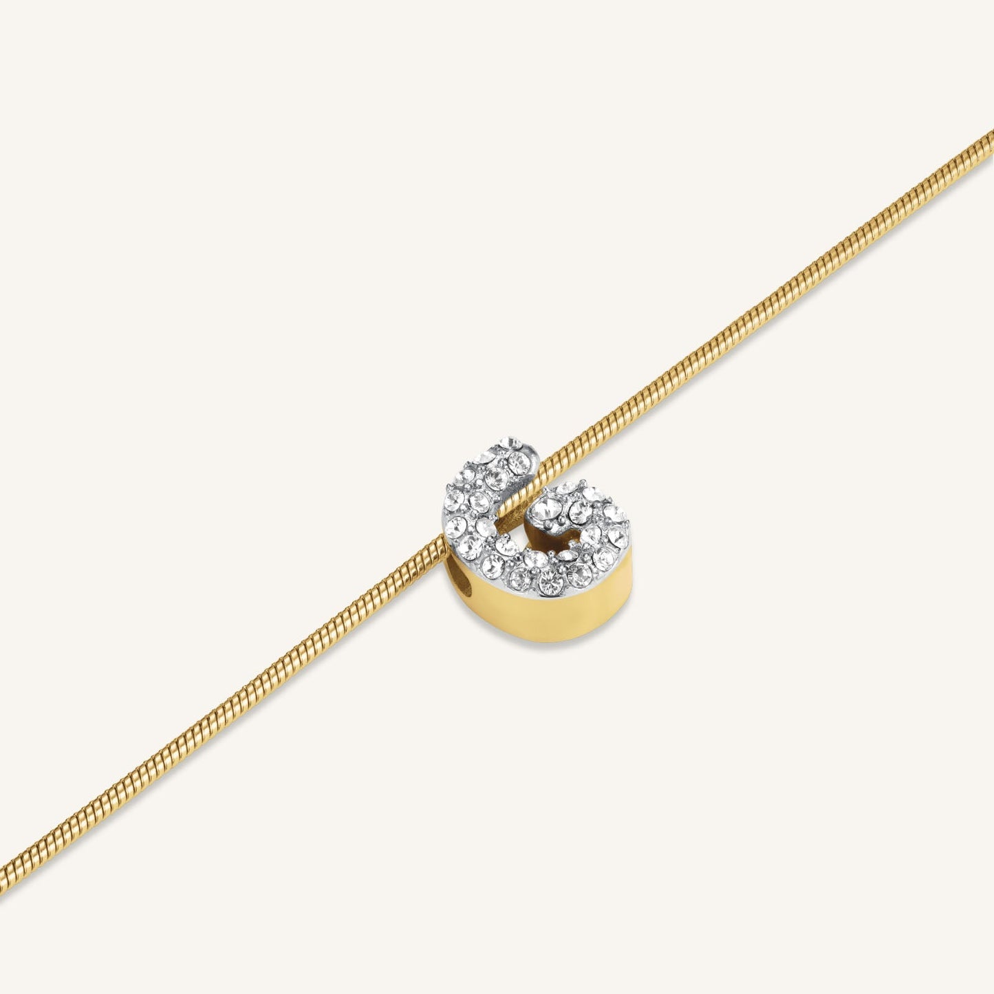 Collier lettre G avec cristaux