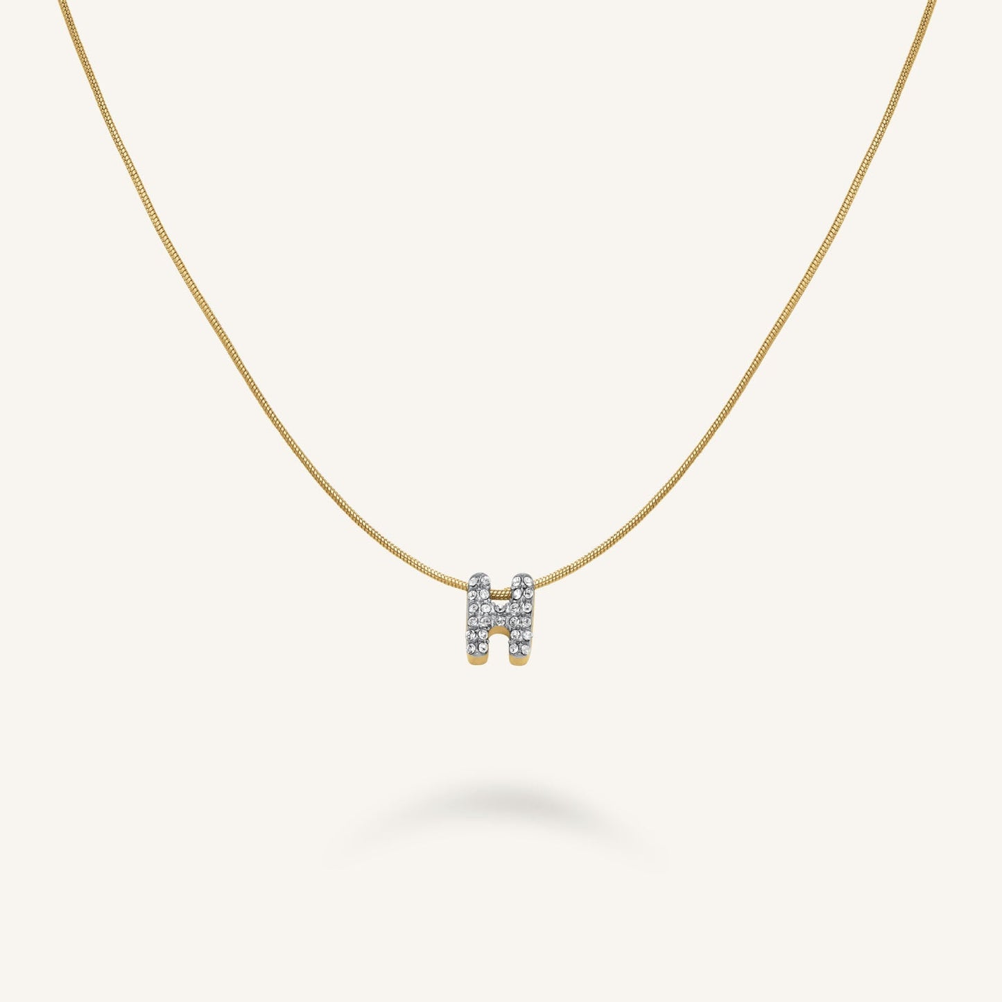 Collier lettre H avec cristaux