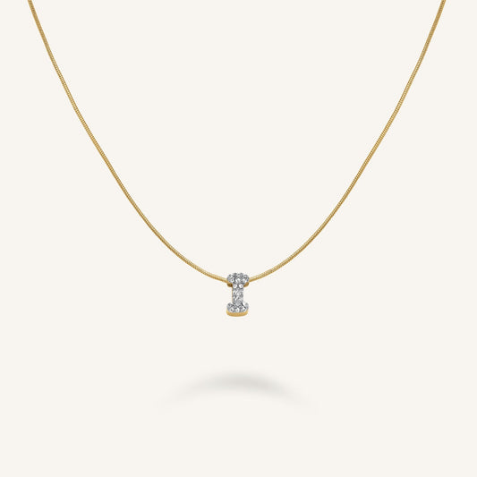 Collier lettre I avec cristaux